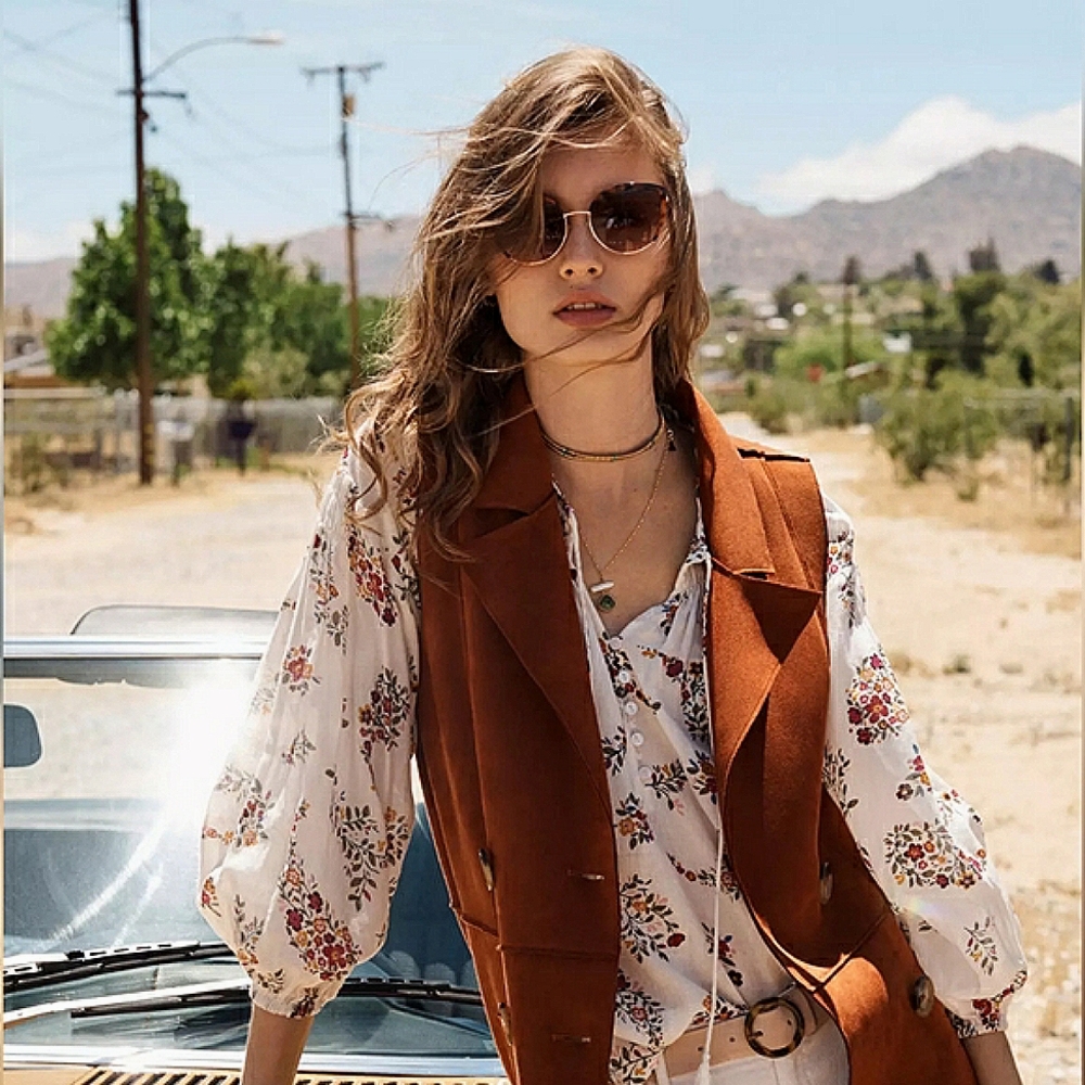 Anthropologie Tandy Long Line Utility Vest